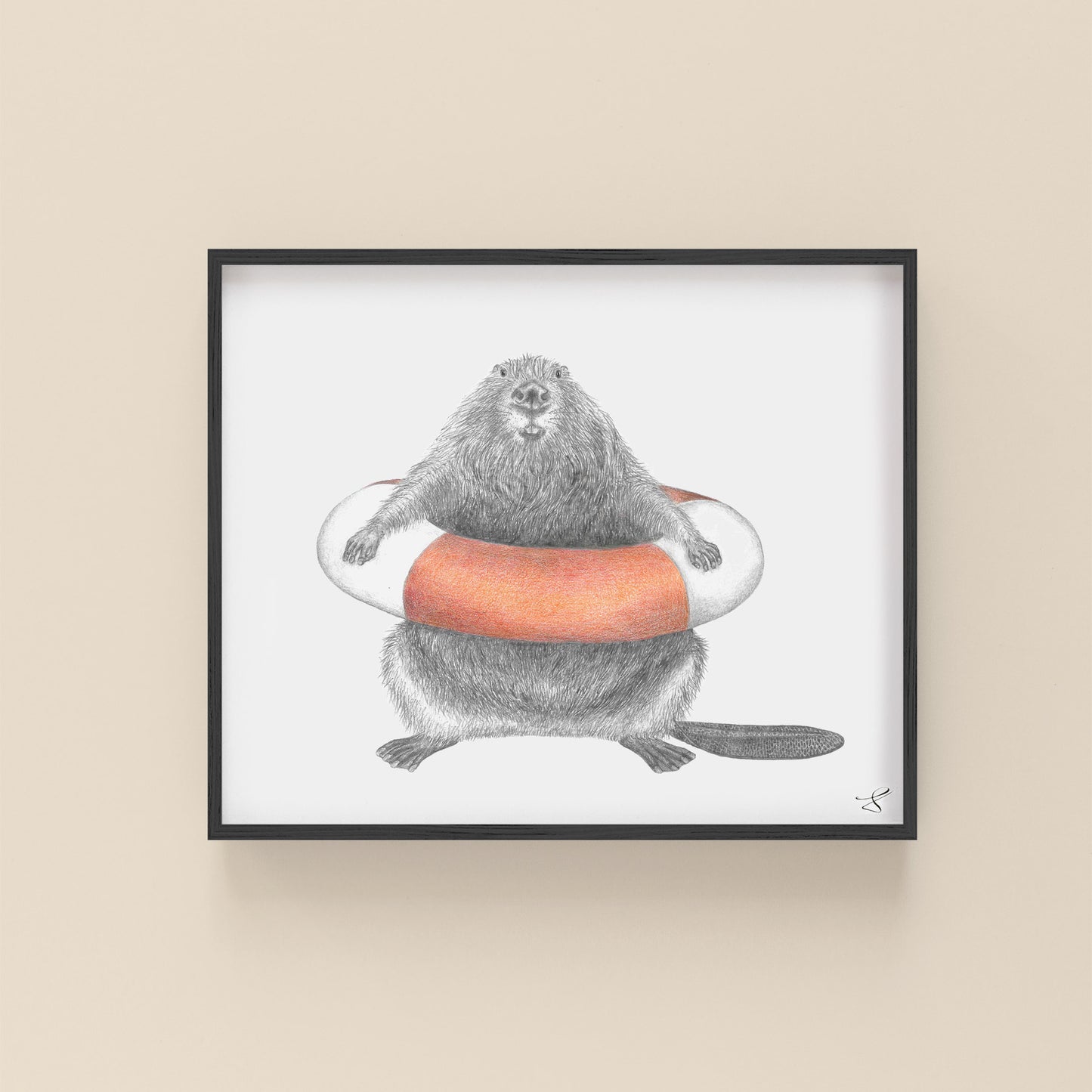 Hand-drawn pencil illustration of Ford Buckminster Beaver, Central & Gus 8x10 art print on 318gsm cotton paper in protective cello