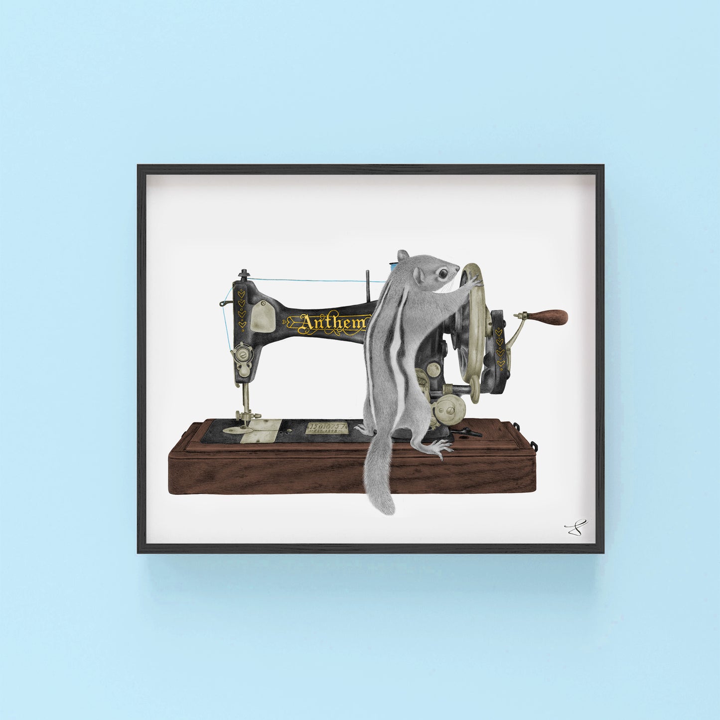 Hand-drawn pencil illustration of Charlotte Livingston Eastern Chipmunk, Central & Gus 8x10 art print on 318gsm cotton paper in protective cello