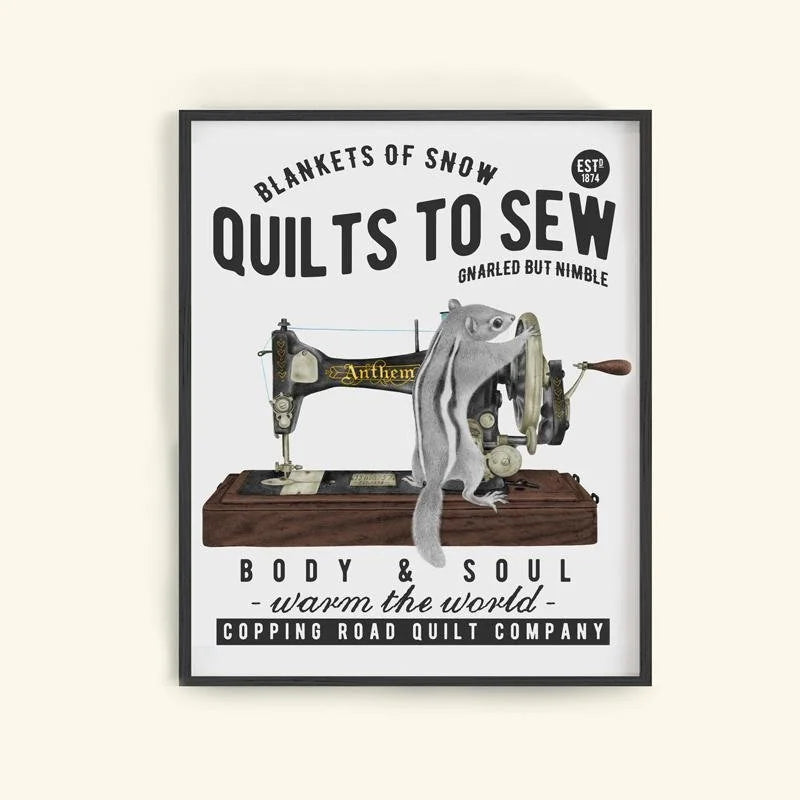 Hand-drawn pencil illustration of Charlotte Livingston Eastern Chipmunk, Central & Gus motivational poster on cotton paper, ships in mailing tube