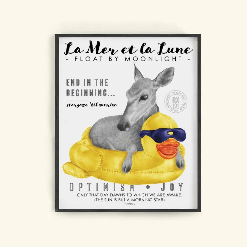 Hand-drawn pencil illustration of Orillia Kay Key Deer, Central & Gus motivational poster on cotton paper, ships in mailing tube