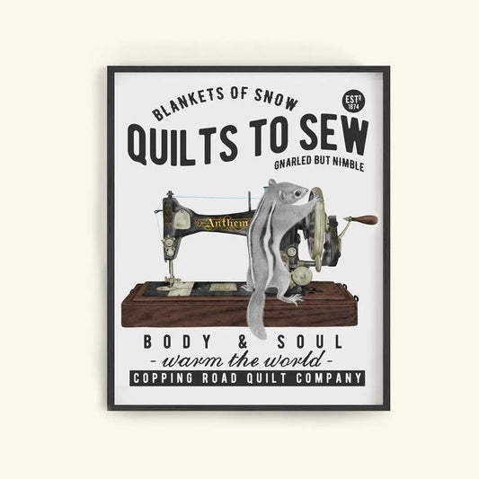 Hand-drawn pencil illustration of Charlotte Livingston Eastern Chipmunk, Central & Gus motivational poster on cotton paper, ships in mailing tube