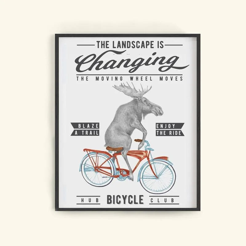 Hand-drawn pencil illustration of Murray Maynooth Moose, Central & Gus motivational poster on cotton paper, ships in mailing tube