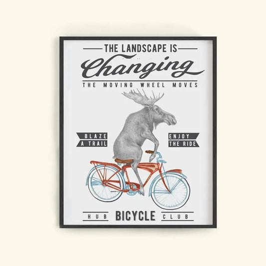 Hand-drawn pencil illustration of Murray Maynooth Moose, Central & Gus motivational poster on cotton paper, ships in mailing tube