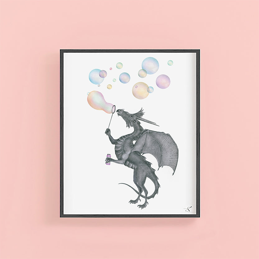 Hand-drawn pencil illustration of Oakley Okeechobee Dragon, Central & Gus 8x10 art print on 318gsm cotton paper in protective cello